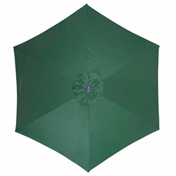 Nexos GM35106 Sonnenschirm Ø 290 cm Stahl Gestell UV Schutz UPF 50+ Gartenschirm Marktschirm mit Kurbel, neigbar Schirmstoff Grün wasserabweisend Höhe 230 cm - 6