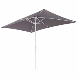 Nexos Sonnenschirm Marktschirm Rechteckschirm 2x3m anthrazit eckig Kurbel Sonnenschutz Garten Camping Terrasse Gestänge aus Stahl Farbe wählbar - 1