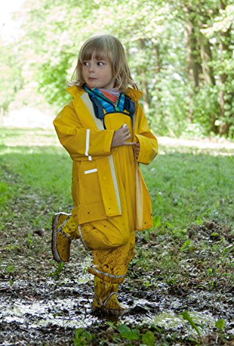 Playshoes Kinder Regenjacke-Mantel mit abnehmbarer Kapuze, Gelb (12 Gelb), Gr. 98 - 4