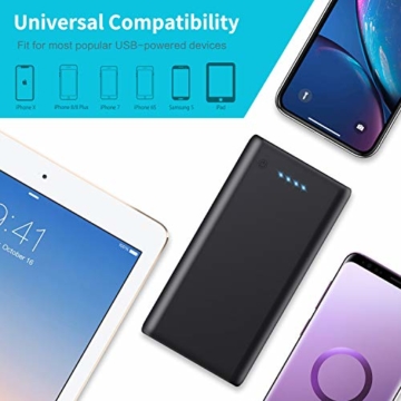Pxwaxpy Powerbank，【26800mah-Neu Extrem Hohe Kapazität】Externer Akku mit 2 Output USB Schnellladung Max 2,1A , Akkupack mit 4 LED Anzeige Ultra Kompakte Externes Ladegerät für Handy, Tablet - 2