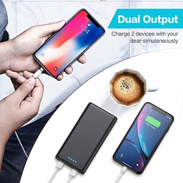 Pxwaxpy Powerbank，【26800mah-Neu Extrem Hohe Kapazität】Externer Akku mit 2 Output USB Schnellladung Max 2,1A , Akkupack mit 4 LED Anzeige Ultra Kompakte Externes Ladegerät für Handy, Tablet - 3