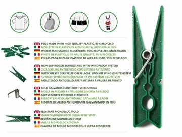 Remake Wäscheklammern Ökologische (40 STK) 95% Recycelte Kunststoff. Ideal für Wäscheleinen im Freien und Lebensmitteltaschen. Widerstandsfähig, Winddicht. - 6
