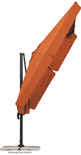 Schneider Sonnenschirm Rhodos, terracotta, 300x300 cm quadratisch, Gestell Aluminium/Stahl, Bespannung Polyester, 23.3 kg - 3