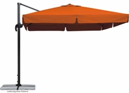 Schneider Sonnenschirm Rhodos, terracotta, 300x300 cm quadratisch, Gestell Aluminium/Stahl, Bespannung Polyester, 23.3 kg - 1