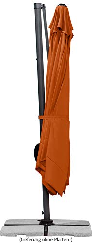 Schneider Sonnenschirm Rhodos, terracotta, 300x300 cm quadratisch, Gestell Aluminium/Stahl, Bespannung Polyester, 23.3 kg - 5