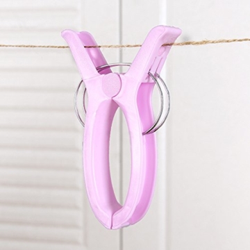 sinzau 8 PCS Jumbo Größe Strandtuch Clips, Vier Farben Wäscheklammern Kunststoff Clips Handtuch Klammer für Strand Pool tägliche Wäsche, schwere Badetuch etc - 3
