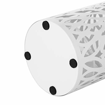SONGMICS Regenschirmständer aus Metall, runder Schirmständer, Wasserauffangschale herausnehmbar, mit Haken, 49 x Ø 19,5 cm, weiß LUC20W - 4