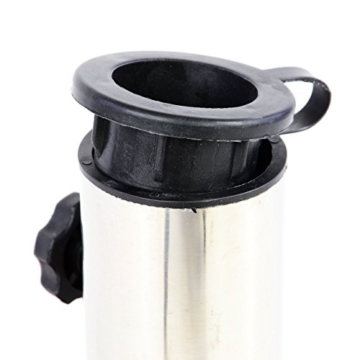 SONLEX Attraktiver Sonnenschirmständer aus Granit mit exklusiver Holzabdeckung, Edelstahlhülse und Reduzierring, quadratisch, 25 kg, braun - 2
