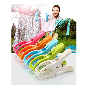 Strandtuch-Klammern für Liegen, doppelte Dicke, modische Farben, Kunststoff, zum Aufhängen von Kleidung, Jumbo-Größe, 12 Stück für Pool-Liegen, Kleidung, Badeanzüge, Vorhänge - 6