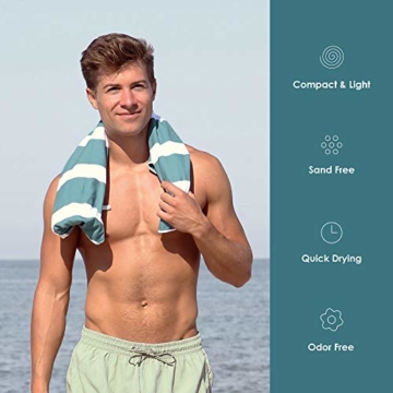 SummerSand Mikrofaser Strandtuch aus schnelltrocknendem Material: großes geruchsneutrales Mikrofaser Handtuch - Badehandtuch für den Strand sandabweisend - Antirutsch Beach Towel XXL - 160x80cm Grün - 3