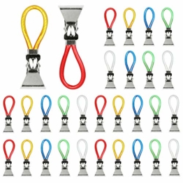 TANCUDER 30 PCS Handtuchhalter Clip Metall Geschirrtücher Hake Bunte Handtuch Klammer Tuch hängend Clips Multifunktions für Bad, Kücher, Balkon usw 5Farbe - 1
