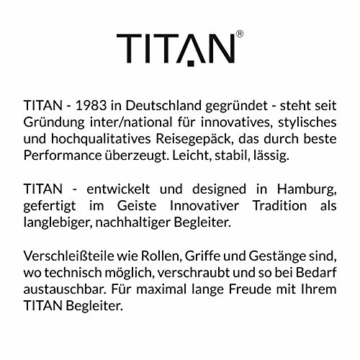 TITAN 4-Rad Koffer L groß mit TSA Schloss, Gepäck Serie HIGHLIGHT: Leichte Hartschalen Trolleys im Carbon Look, 842404-01, 75 cm, 107 Liter, black (schwarz) - 7