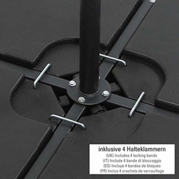 ToCi 4 x Sonnenschirmständer - Gewichte im Set | Element je 50 x 50 x 7.5 cm | zum Befüllen mit Sand/Wasser und bis zu 80 kg - 7