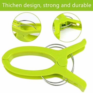 TOKERD 10 Stück Extra Groß Strandtuchklammern XXL Wäscheklammern Strandtuch Clips Kunststoff Klammern Jumbo Größe Handtuch Klammern für Strand Pool Tägliche Wäsche, Schwere Badetuch - 2