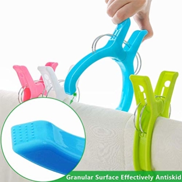 TOKERD 10 Stück Extra Groß Strandtuchklammern XXL Wäscheklammern Strandtuch Clips Kunststoff Klammern Jumbo Größe Handtuch Klammern für Strand Pool Tägliche Wäsche, Schwere Badetuch - 5