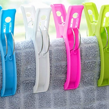 TOKERD 10 Stück Extra Groß Strandtuchklammern XXL Wäscheklammern Strandtuch Clips Kunststoff Klammern Jumbo Größe Handtuch Klammern für Strand Pool Tägliche Wäsche, Schwere Badetuch - 6