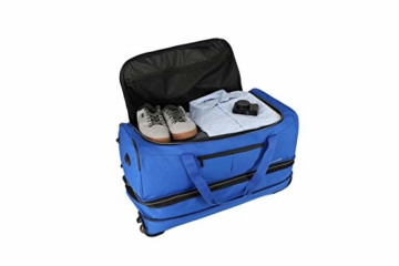 travelite 2-Rad Trolley Reisetasche Gr. L mit Dehnfalte, Gepäck Serie BASICS: Weichgepäck Reisetasche mit Rollen mit extra Volumen, 096276-20, 70 cm, 98 Liter (erweiterbar auf 119 Liter) marine - 4