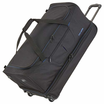 travelite 2-Rad Trolley Reisetasche Gr. L mit Dehnfalte, Gepäck Serie BASICS: Weichgepäck Reisetasche mit Rollen mit extra Volumen, 096276-01, 70 cm, 98 Liter (erweiterbar auf 119 Liter) schwarz - 1