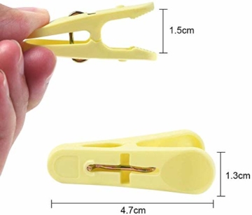 URAQT Wäscheklammer, 24 PCS Kunststoff Handtuchklemmen, Kleine Strandtuchklammern, Home Wäscheklammern, Towel Clips für Wäscheständer Wäscheleine und Wäschekorb, Vier Farben - 5