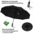 VAN BEEKEN Regenschirm sturmfest bis 140 km/h - Kleiner Leichter und kompakter Damen Herren Schirm mit Auf-Zu-Automatik - windsicherer Taschenschirm mit Etui, Tasche und Teflon-Beschichtung, Schwarz - 6