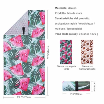 VBIGER Strandtuch Mikrofaser Badetuch Groß Strandhandtuch Strandabdeckung Bikini Tuch fürs Strand Picknick Sport - 4