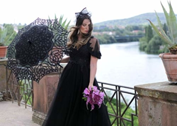 VON LILIENFELD Hochzeitsschirm Brautschirm Vivienne Battenburg Spitze Deko Sonnenschirm Accessoire schwarz - 4