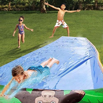 Wasserrutsche, Sandrutsche Mit 103 cm 600 cm Spray Und Aufblasbarem Antikollisionspad, Gartenrutsche Im Freien Für Kinder, Wasserspaß Für Jungen Und Mädchen - 6