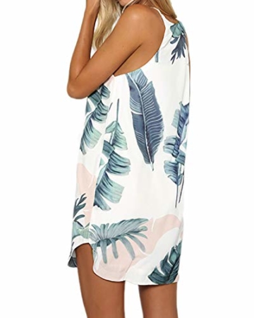 YOINS Strandkleider Damen Sommer Casual Sommerkleid Damen Kurz Strand Schulterfrei Elegant Kleider Ärmellos Minikleider Grün M - 2
