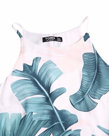 YOINS Strandkleider Damen Sommer Casual Sommerkleid Damen Kurz Strand Schulterfrei Elegant Kleider Ärmellos Minikleider Grün M - 3