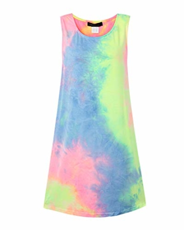 ZANZEA Damen Ärmellos Rundhals Mini Kleider Bunte Lose Longshirt Oversize Tank Tops Bunt EU 48/US 16 - 3