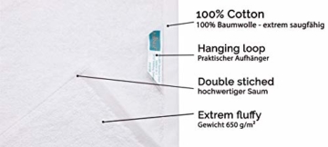 ZOLLNER 4er Set Handtücher, 50x100 cm, 100% Baumwolle, 650g/qm, weiß - 2