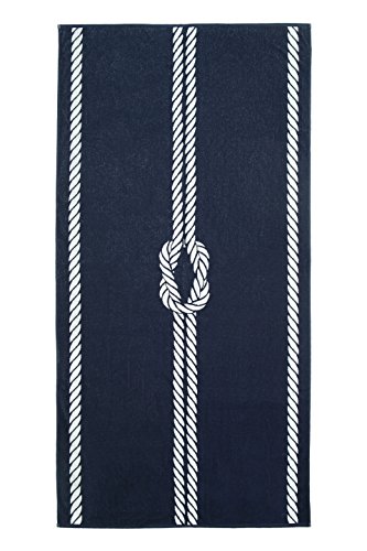 ZOLLNER XXL Strandtuch Baumwolle, 100x200 cm, Marine-weiß (weitere verfügbar) - 1