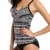 Attraco Damen Two Piece Tribal Tankini Set Mit Schwarzem Slip Azteken, Schwarz, 42/L - 4