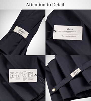 Balios® Regenschirm Mit Echtem Holzgriff -Optional | Auf Zu Automatik | Sturmfest & Windsicher | Taschenschirm Für Herren & Damen Schwarz (Designed in Britain) (Black with Luxury REAL Wood Handle) - 4