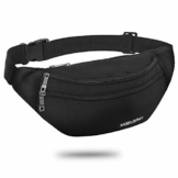 Bauchtasche für Damen und Herren Gürteltasche Schwarz Hüfttasche Outdoor Groß Handytasche Sport Wasserdicht Laufgürtel Umhängetasche Geldgürtel für Camping Wandern Fitness Fahrrad Reisen Jagd - 1