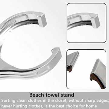 BETOY Edelstahl Strandtuch Clips, 12 Stück Wäscheklammern aus Edelstahl Strandtuch-Klammern Groß Windbeständig für Tägliche Wäsche, Strandtuch, Badetuch - 5