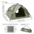 BFULL Instant Pop Up Camping Zelte für 2-3 Personen Familie, Kuppelzelte Wasserdicht Sonnenschutz Backpacking Wurfzelte Schnell Set-up für Camping Wandern Outdoor Aktivitäten - 4