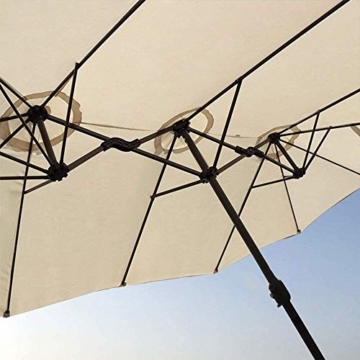 Briefkästen Sonnenschirme Sonnenschirm, Sonnenschirm Doppelsonnenschirme Terrasse Balkon/mit Kurbel, for Strand/Garten/Terrasse/Pavillon - ohne Grund (Color : Dark Beige) - 4