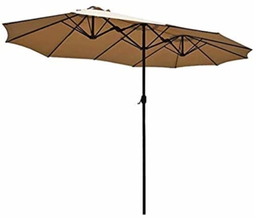 Briefkästen Sonnenschirme Sonnenschirm, Sonnenschirm Doppelsonnenschirme Terrasse Balkon/mit Kurbel, for Strand/Garten/Terrasse/Pavillon - ohne Grund (Color : Dark Beige) - 1