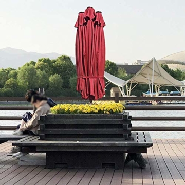 Briefkästen Sonnenschirme Sonnenschirm, Sonnenschirm Doppelsonnenschirme Terrasse Balkon/mit Kurbel, for Strand/Garten/Terrasse/Pavillon - ohne Grund (Color : Dark Beige) - 6