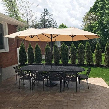 Briefkästen Sonnenschirme Sonnenschirm, Sonnenschirm Doppelsonnenschirme Terrasse Balkon/mit Kurbel, for Strand/Garten/Terrasse/Pavillon - ohne Grund (Color : Dark Beige) - 7