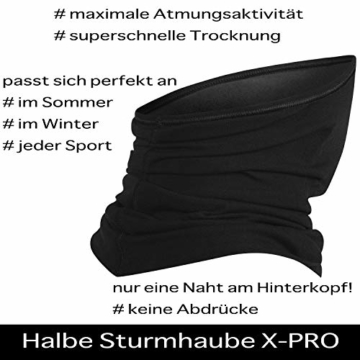 BRUBECK® X-Pro halbe klimaoaktive Gesichtsmaske Sturmhaube Sturmmaske, Größen: L/XL; Farbe: X-Pro / Black - 7