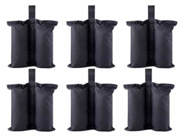 CACTIYE Gewichtssäcke für strapazierfähige Premium Instant Shelters Pavillon Sandsack Zelt Bein Gewicht Tasche für Pop Up Baldachin Zelt Gewichtete Füße Tasche (6, schwarz) - 1