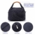CALIYO Lunchtasche Kühltasche klein Isoliertasche wassedicht Lunchbag mit Reißverschluss Thermotasche faltbar für Arbeit, Schule und unterwegs 9 Liter (Schwarz) - 6