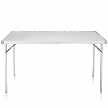 Campart Campingtisch/ Reisetisch - 94/127 x 70 cm wetterbeständige Rolltischfläche aus Aluminium/ erweiterbare Tischplatte, TA-0808 - 11