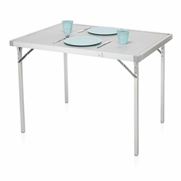 Campart Campingtisch/ Reisetisch - 94/127 x 70 cm wetterbeständige Rolltischfläche aus Aluminium/ erweiterbare Tischplatte, TA-0808 - 12