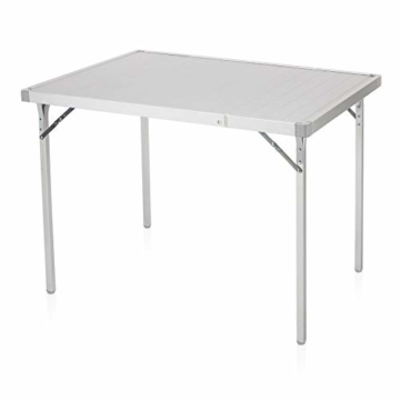 Campart Campingtisch/ Reisetisch - 94/127 x 70 cm wetterbeständige Rolltischfläche aus Aluminium/ erweiterbare Tischplatte, TA-0808 - 5