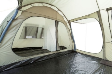 CampFeuer Campingzelt für 4 Personen | Großes Familienzelt mit 3 Eingängen und 5.000 mm Wassersäule | Tunnelzelt | olivgrün | Gruppenzelt | So Macht Camping Spaß! - 3