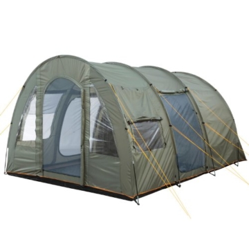 CampFeuer Campingzelt für 4 Personen | Großes Familienzelt mit 3 Eingängen und 5.000 mm Wassersäule | Tunnelzelt | olivgrün | Gruppenzelt | So Macht Camping Spaß! - 6