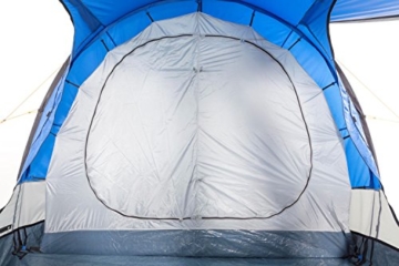CampFeuer Campingzelt für 4 Personen | Großes Familienzelt mit 3 Eingängen und 2.000 mm Wassersäule | Tunnelzelt | blau/grau | Gruppenzelt | So Macht Camping Spaß! - 6